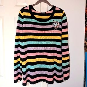 Hot Topic Striped Unicorn Sweater size Large